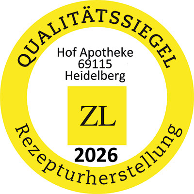 ZL Qualitätssiegel Rezepturherstellung 2026 – Hof Apotheke Heidelberg